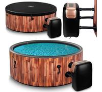 COIL SPA - SPA per esterni e esterni, gonfiabile, per 6 persone, effetto legno, robusto materiale DWF, gonfiabile, gonfiabile, idromassaggio benessere (teak)