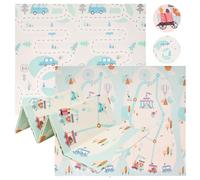 COIL Tappetino da gioco per bambini, pieghevole, per gattonare, per bambini, per gattonare all'aperto, impermeabile, in schiuma XPE (180, veicoli)