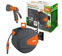 COIL Tubo da giardino, avvolgitubo automatico, montaggio a parete, Smart Stop, 9 funzioni di spruzzo, con pistola a spruzzo, tubo di alimentazione da 2 m, 30 m
