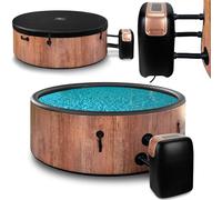 COIL Whirlpool da giardino per esterni, resistente all'inverno, SPA per esterni, gonfiabile, per 6 persone, effetto legno, robusto materiale DWF, gonfiabile, idromassaggio benessere
