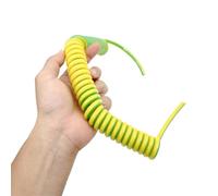 Coiled mains，Coiled Spiral 17AWG 1.0mm Square Extend Power Cord Tensile Wire Cable Grounding Spring Control Single Core Tension Wire(9 meters)(2 meters)