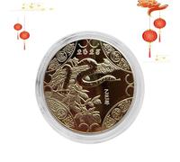 Coin Commemorativo di Capodanno Cinese - Calendario Calendario Calendario Angolo, Cinese Capodanno Angolo | Angolo Retrò Di Serpente Tradizionale, Moneta Di Serpente Robusta in Foglia D'oro Lunga