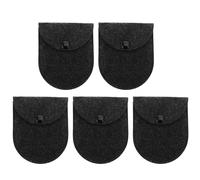 Coin Purse, 5 Piece Felt Storage Pouch Set with Snap Button Closure, 4.33x3.78 Inches Tiny Waterproof Wallet and Organizer for Cosmetics, Jewelry, Hair Clips, Lipstick, Earrings