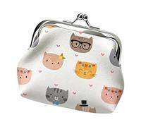 Coin Purse - 9x1.5x8cm PU Leather Cat Pattern Change Bag | Change Purse | Cartoon Cat Pattern Leather Coin Purses For Everyday Shopping Work School Travel Outdoor Holiday Vacation