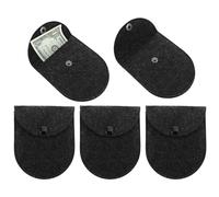 Coin Purse, Felt Storage Pouch, 5 Pieces Snap Button Organizer, Waterproof Multipurpose Wallet for Cosmetics, Jewelry, Hair Accessories, Travel Use, 4.33x3.78 Inches