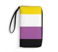 Coin Purse Non-Binary Pride Community Flag Portafoglio In Pelle Carino Portamonete Da Donna Vintage Pu Portamonete Per Migliore Amico, Madre, Figlia
