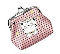 Coin Purse - PU Leather Cat Pattern Change Bag, Change Purse, Animal Theme Wallet, Zippered Pocket Hardware | Small Accessory Container For Travel Outdoor Holiday Vacation Commuting Weekend Trip