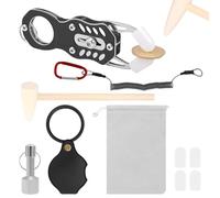 Coin Resonance Testing Kit - 4.72 Inch Detection Tool | Stainless Steel Currency Tester - Long-Tail Magnet Hammer Pliers Magnifier Glass Set For Collectible Coińs Adult Hobby Professional Use