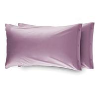 COINGROSTEX Coppia Di Federe In 100% Cotone In Tinta Unita Con Bottoni Laterali Viola