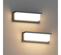 Coinmit 2 pezzi 36W LED Luce da parete per esterni, 3000K, 3500lm, IP65 Lampada da parete impermeabile, Applique moderna per interni ed esterni, balcone, patio e così via.antracite