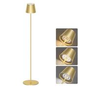 Coinmit Lampada da terra a LED con batteria, lampada da terra dimmerabile, piantana da terra senza fili ricaricabile, adatta per interna ed esterna, soggiorno, balcone, ecc. Oro