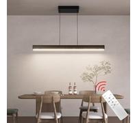 Coinmit Luce a sospensione LED, 24W, luce a sospensione con telecomando, 3000K-6000K tre temperature di colore regolabili, luce a sospensione moderna per soggiorno camera da letto, 80cm, nero