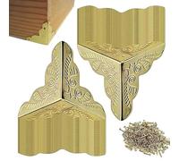 Coins Anti-Poussière Décoratifs pour Escaliers - 100 Pièces de Coins Mettalliques de Protection, Protecteurs d'Angle Élégants pour Escaliers et Boîtes, Accessoires Pratiques et Esthétiques