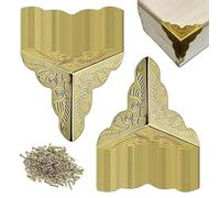 Coins Anti-Poussière pour Escaliers - 100 Pièces de Protecteurs d'Angle de Boîte Métalliques, Protection d'Angle Décorative Élégante, Accessoires pour Escaliers et Boîtes Décoratives