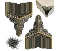 Coins Anti-Poussière pour Escaliers - 100 Pièces de Protecteurs d'Angle de Boîte Métalliques, Protection d'Angle Décorative Élégante, Accessoires pour Escaliers et Boîtes Décoratives