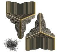 Coins Anti-Poussière pour Escaliers - 100 Pièces de Protecteurs d'Angle de Boîte Métalliques, Protection d'Angle Décorative Élégante, Accessoires pour Escaliers et Boîtes Décoratives
