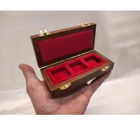 Coins&More Astuccio in Legno per 3 Sterline in Oro Personalizzabile con Incisione Idea Regalo