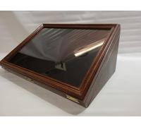 Coins&More Teca espositore in Vero Legno con Vetro 4 mm e Interno in Velluto Italiano di Prima qualità Ideale per Oggetti da Collezione