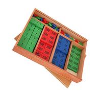 Coinvolgente Gioco di Timbri per i Bambini per Esercitare Le abilità Matematiche, Dotato di Scatola di Legno con Piastrelle di Legno Colorate, 8,5 X 1,4 X 11,3 Pollici