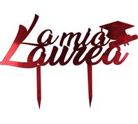 coiso CAKE TOPPER IN PLEXI LA MIA LAUREA FESTA DI LAUREA DOTTORE E DOTTORESSA COLORE a SCELTA DIMENSIONE 18 CM X 14 CM