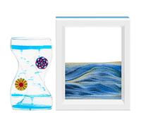 Coitak Gorgogliatore a movimento liquido con timer e immagine di sabbia in movimento, confezione da 2 giocattoli rilassanti da scrivania, decorazione per la casa e l'ufficio