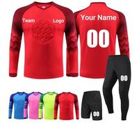 COITROZR Personalizzabile Maglia da Portiere, Set Adulto/Bambino, Personalizzabile,Maglia Portiere Maglia Calcio Portiere Uomo Bambini con Nome Numero Logo Squadra(Red)