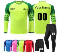 COITROZR Personalizzabile Maglia da Portiere, Set Adulto/Bambino, Personalizzabile,Maglia Portiere Maglia Calcio Portiere Uomo Bambini con Nome Numero Logo Squadra(Green)
