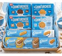 CoIussi Maxi Box Biscotti Assortiti, 9 Confezioni con GranTurchese, Oswego e Zuppalatte, Selezione Completa di 9 Varianti, Formato Scorta per Colazione e Merenda per colussi