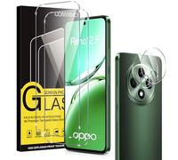 Coiwxmoi 2 Pezzi Vetro Temperato per OPPO Reno 12 FS 5G/4G/OPPO Reno 12F 5G/4G Pellicola Protettiva con 2 Protezione Fotocamera Durezza 9H Anti-Graffio Anti-impronte Trasparente Senza Bolle Vetrino