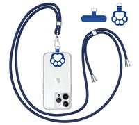 Coiwxmoi Cordino per Cellulare Universale con 2 pezzi Patch, Regolabile Laccio per Cellulare Elegante y Duradero, Rimovibile Cordino Tracolla per Telefono, Adatto a Tutti Gli Smartphone - Gatto Blu
