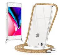 Coiwxmoi Cover con Cordino per iPhone 8/7 / SE 2020 / SE 2022 4,7", Trasparente Custodia con Laccio Tracolla Cellulare Girocollo Collana Morbido Silicone TPU Antiurto Protettiva Case, Arcobaleno