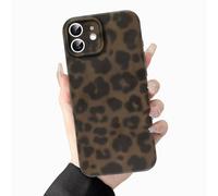 Coiwxmoi Cover per iPhone 12, Classica Aesthetic Leopardata Motivo Custodia per Donne e Ragazze, Ultra Morbida Sottile Silicone Antiurto AntiGraffio TPU Bumper Protettiva Case, Ambra Verde