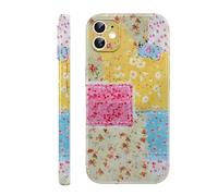 Coiwxmoi Cover per iPhone 12 Collage Fiori, Aesthetic Motivi Disegno, Glitter Silicone Custodia Autunno per Ragazza Donne, Antiurto Anticaduta Protettiva Case per iPhone12 6,1", Moda Flower