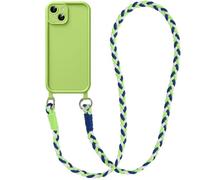 Coiwxmoi Cover per iPhone 15 Plus con Cordino, Custodia Doux Silicone con Regolabile Collana Ultra Sottile Antiurto AntiGraffio Protettiva Case con Laccio Tracolla per iPhone 15 Plus 6,7", Verde