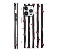 Coiwxmoi Cover per iPhone 16 Pro Strisce, Aesthetic Striped Cuore Moda Motivi Print, Sottile Silicone Custodia Disegno per Ragazza Donne, Antiurto Anticaduta Protettiva Case per iPhone 16Pro 6,3"