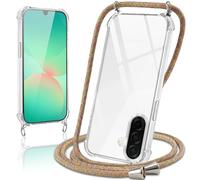 Coiwxmoi Cover per Samsung Galaxy A57 con Cordino 6,7",Trasparente Custodia con Laccio Tracolla Corda Catena Cinghia,Ultra Morbido Silicone TPU Antiurto Case per Samsung A57, Giallo