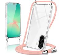 Coiwxmoi Cover per Samsung Galaxy A57 con Cordino 6,7",Trasparente Custodia con Laccio Tracolla Corda Catena Cinghia,Ultra Morbido Silicone TPU Antiurto Case per Samsung A57, Oro Rosa