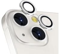 Coiwxmoi Protezione Fotocamera per iPhone 13/13 Mini,Durezza 9H Vetro Temperato Posteriore Copri Telecamera & Anello in Metallo,Pellicola Proteggi Obiettivo HD Chiaro Anti-graffio Lente,Argento