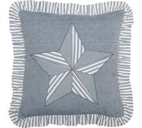 Coj n decorativo de granja con dise o de estrella de granero azul Sawyer Mill de VHC Brands para sof o cama, 45,7 x 45,7 cm