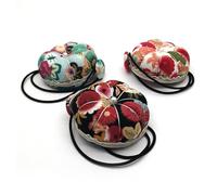 Cojín De Muñeca Para Coser,Cojines De Aguja Portátiles Con Muñequera Elástica - Soportes De Alfileres En Forma De Flor Para Manualidades De Costura, Herramientas De Artesanía De Punto De Cruz Colorida