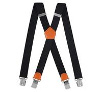 Cokaca Bretelle da uomo extra forti con 4 clip in metallo, bretelle da uomo, larghe e lunghe, elastiche e regolabili, molto adatte per persone grandi o pesanti, Forma X: Nero - B, Taglia unica