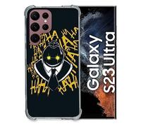 Cokitec Cover in vetro temperato per Samsung Galaxy S23 Ultra Manga Assassination Classroom Kuro Nero
