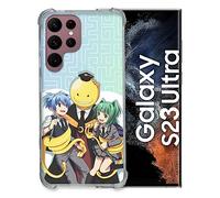 Cokitec Cover in vetro temperato per Samsung Galaxy S23 Ultra Manga Assassination Classroom Kuro Trio