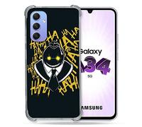 Cokitec Cover rinforzata in vetro temperato per Samsung Galaxy A34 5G Manga Assassination Classroom Kuro Nero