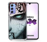 Cokitec Cover rinforzata in vetro temperato per Samsung Galaxy A34 5G Manga Naruto Gaara