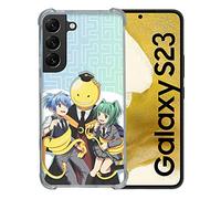 Cokitec Cover rinforzata in vetro temperato per Samsung Galaxy S23 Manga Assassination Classroom Kuro Trio