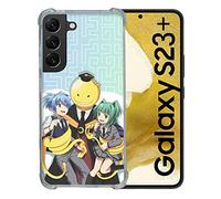 Cokitec Cover rinforzata in vetro temperato per Samsung Galaxy S23 Plus Manga Assassination Classroom Kuro Trio