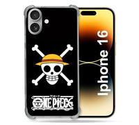 Cokitec Cover rinforzata per Apple Iphone 16 Plus Manga One Piece con teschio