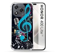 Cokitec Cover rinforzata per Honor 400 Lite 5G Musica Cle Sol Blu