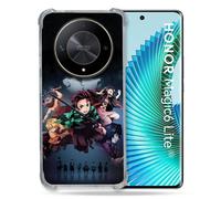 Cokitec Cover rinforzata per Honor Magic 6 Lite 5G Manga Demon Slayer Nero